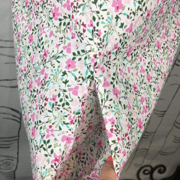 Cute Pink Dainty Floral Halter Neck Summer Dress womens S Feminine Casual Sun - Picture 3 of 8